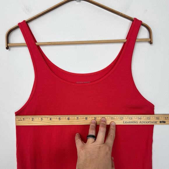 Eileen Fisher Shirt Women's Large Radish Red Tank Organic Cotton Minimal Ribbed - Picture 6 of 7